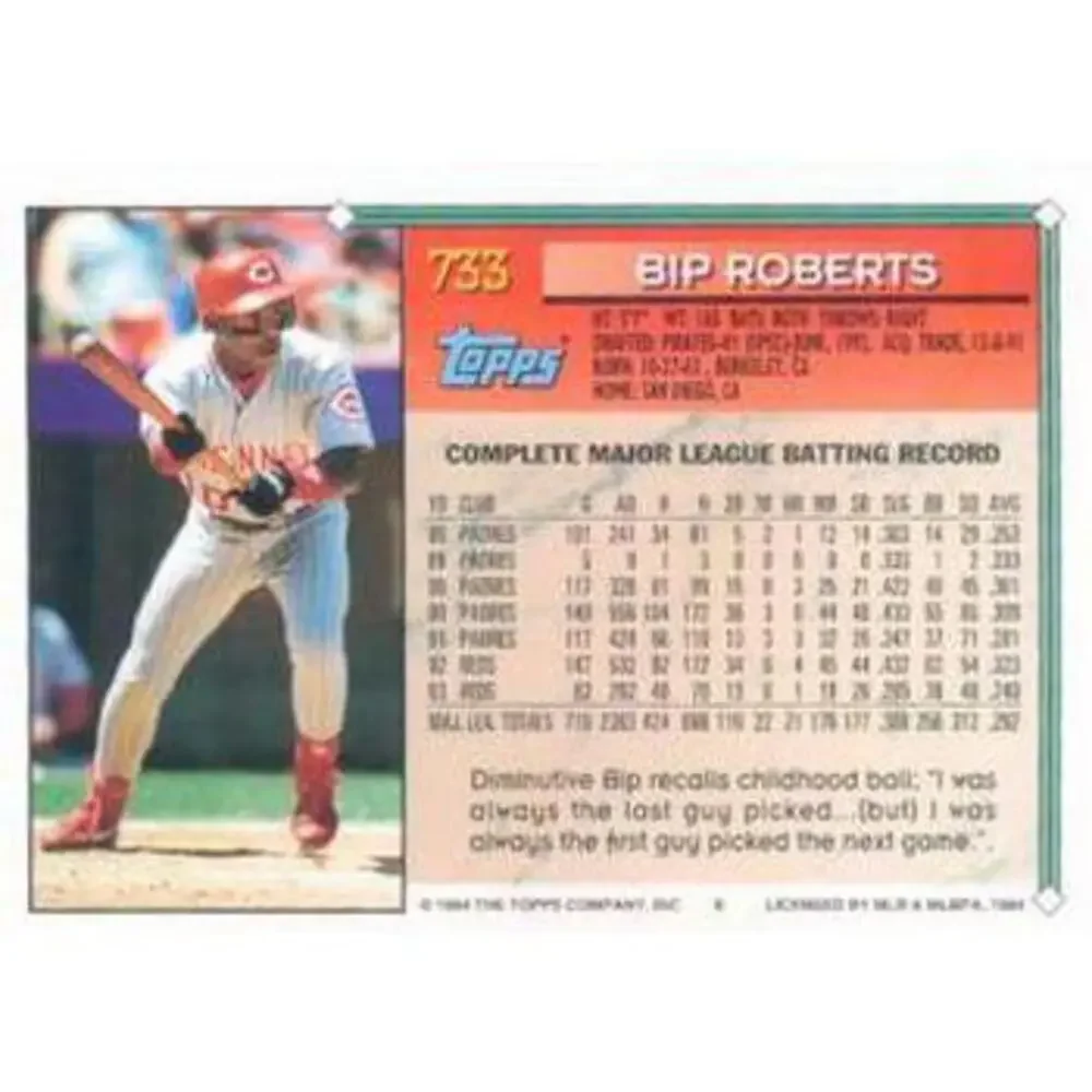 1994 Topps Bip Roberts # 733 Cincinnati Reds